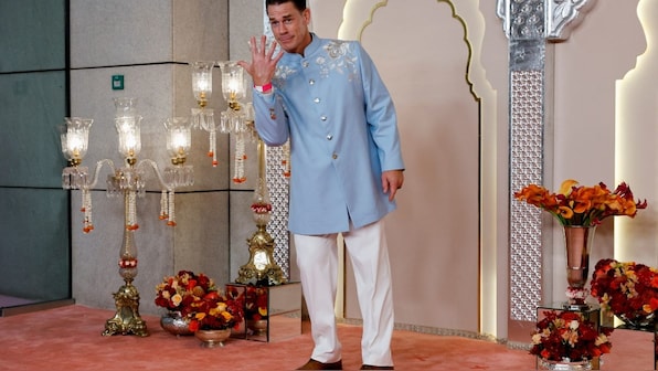  WWE superstar John Cena strikes iconic pose at Anant Ambani-Radhika Merchant wedding