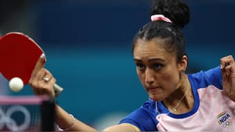Manika Batra in action against Japan's Mu Hirano in the table tennis women's singles last 16 clash at the Paris Olympics on Wednesday. Reuters 