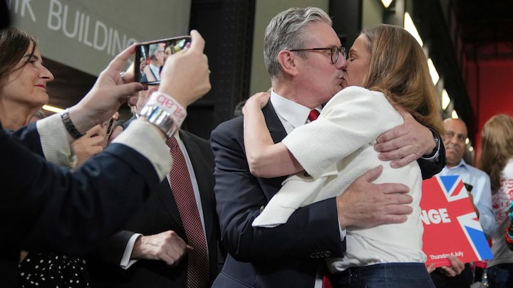 Hugs, cheers, and some tears: The many moods of the UK after a historic election