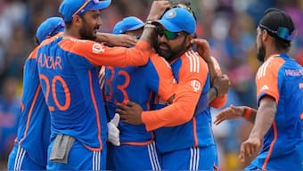 Team India were originally dye to fly out of Barbados on Monday morning following their T20 World Cup triumph on Saturday. AP 