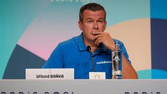 Witold Banka, president of the World Anti-Doping Agency (WADA), attends a press conference at the 2024 Summer Olympics in Paris. AP 