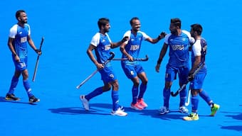 Indian hockey team have put one foot in the quarter-finals of the Paris Olympics with a 2-0 win over Ireland. AP 