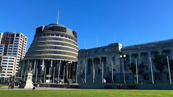 People arrive at Parliament in Wellington, New Zealand, on Wednesday, July 24, 2024, for the tabling of a wide-ranging independent inquiry into the abuse of children and vulnerable adults in care over the span of five decades wrote in a blistering final report. - AP