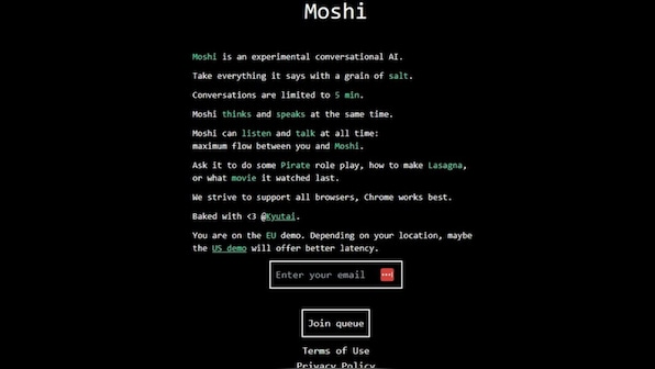 ChatGPT's latest competitor, Moshi, claims to understand humans like no other AI bot