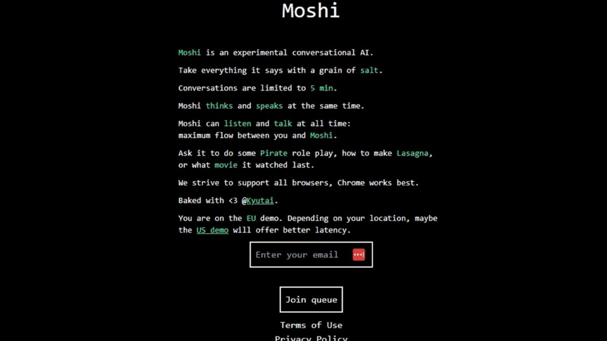 ChatGPT's latest competitor, Moshi, claims to understand humans like no other AI bot ChatGPT's latest competitor, Moshi, claims to understand humans like no other AI bot