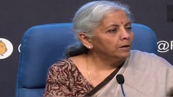 Finance Minister Nirmala Sitharaman addresses a press conference in Delhi on Tuesday. ANI