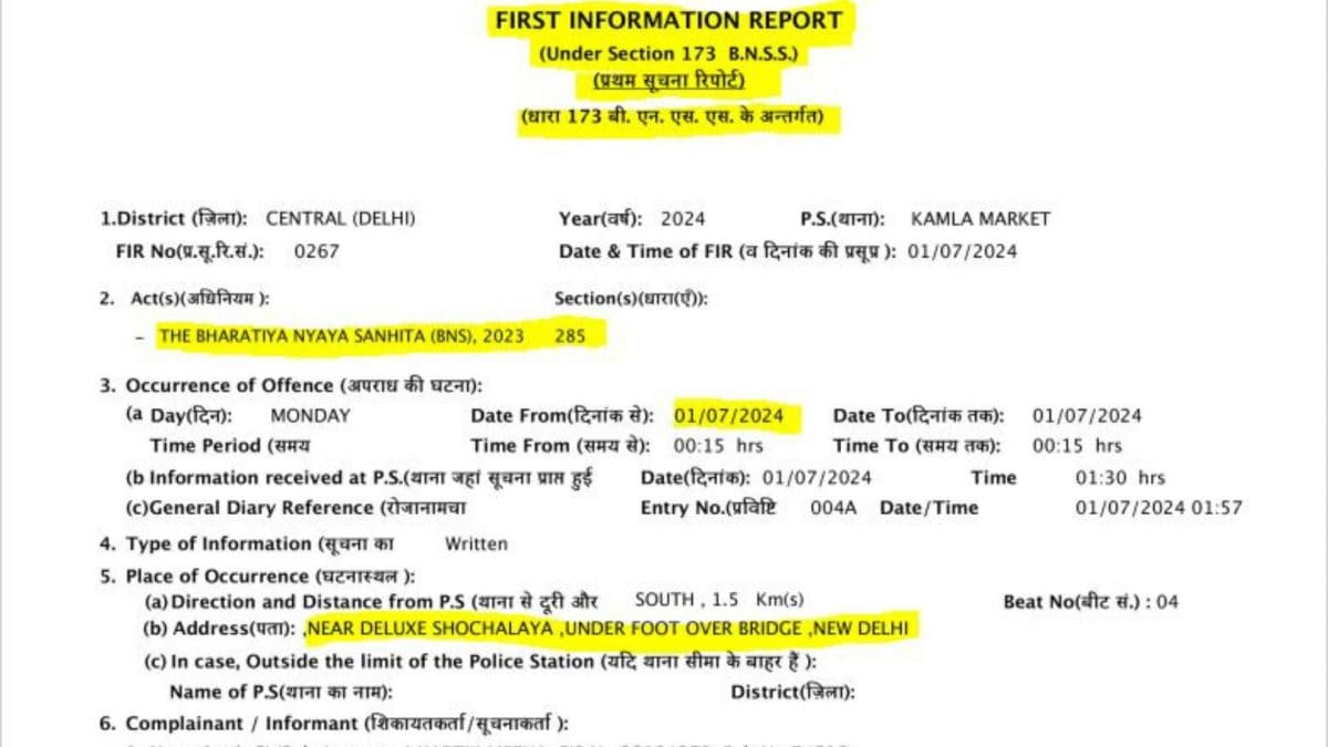 Delhi street vendor booked in first FIR under new criminal code the day it takes effect – Firstpost