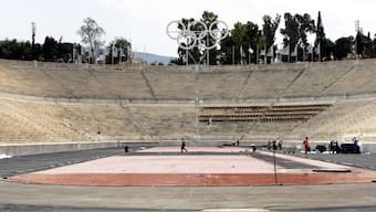 The Panathinaikon Stadium which hosted the first modern Olympic Games in 1896, Athens. AFP
