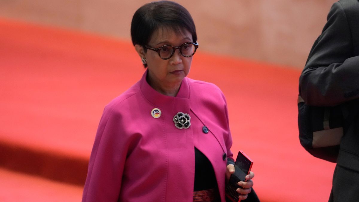 Indonesia Foreign Minister Retno Marsudi arrives at the Association of Southeast Asian Nations (ASEAN) Foreign Ministers' Meeting in Vientiane, Laos, Friday, July 26, 2024.- Image- AP Indonesia Foreign Minister Retno Marsudi arrives at the Association of Southeast Asian Nations (ASEAN) Foreign Ministers' Meeting in Vientiane, Laos, Friday, July 26, 2024.- Image- AP
