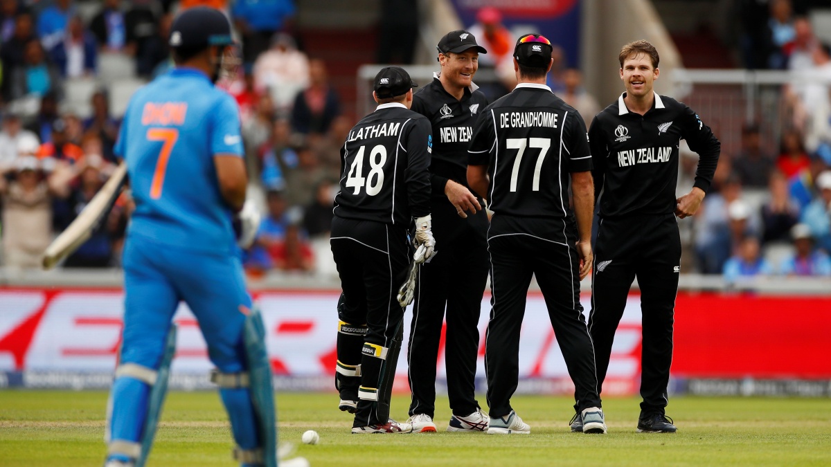 Martin Guptill and New Zealand cricketers celebrate the wicket of MS Dhoni during the 2019 ODI World Cup. Reuters Martin Guptill and New Zealand cricketers celebrate the wicket of MS Dhoni during the 2019 ODI World Cup. Reuters