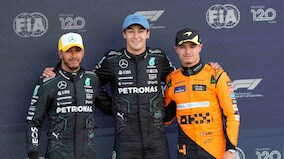 British Grand Prix: Russell beats Hamilton to 'mega' pole as Mercedes secure one-two in Silverstone qualifying