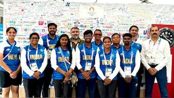 India's archery team was among the first to arrive from the country at the Games Village ahead of the 2024 Paris Olympics. Image: X / @WeAreTeamIndia 