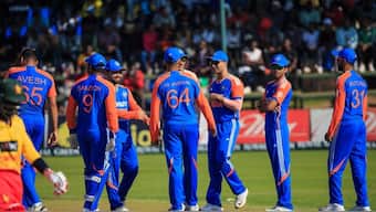 Team India took a 2-1 lead in the five-match T20 series against Zimbabwe with a 23-run win in Harare on Wednesday. Image: X / @BCCI 