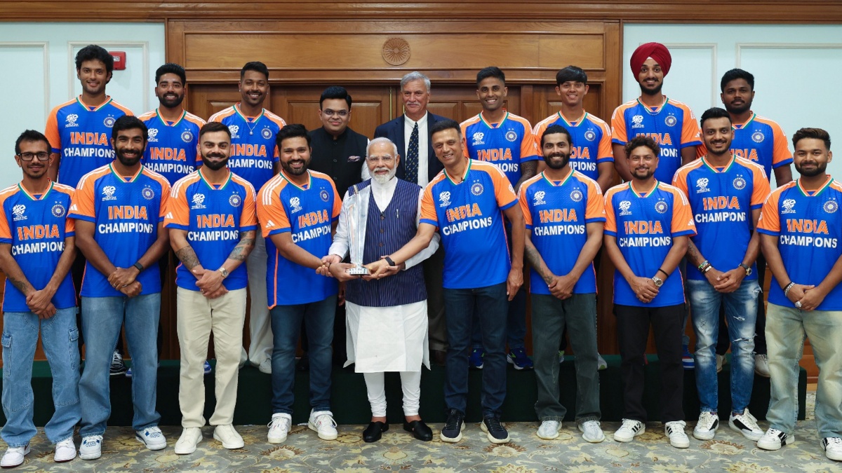 Prime Minister Narendra Modi met the T20 World Cup-winning Indian cricket team at his residence in New Delhi on 4 July. PTI Prime Minister Narendra Modi met the T20 World Cup-winning Indian cricket team at his residence in New Delhi on 4 July. PTI