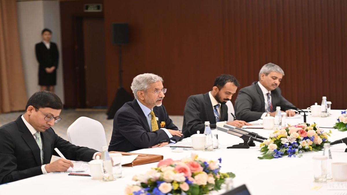 (File) External Affairs Minister S Jaishankar during a meeting with his Chinese counterpart Wang Yi in Astana. ANI (File) External Affairs Minister S Jaishankar during a meeting with his Chinese counterpart Wang Yi in Astana. ANI