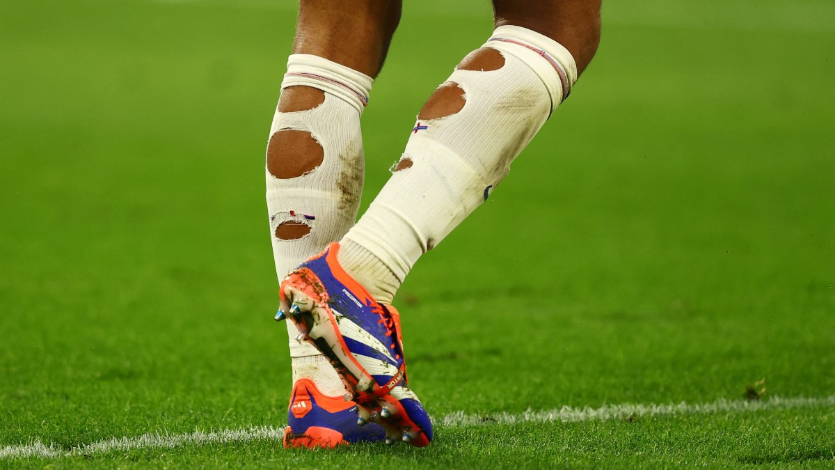 Jude Bellingham was among the English players spotted wearing socks dotted with holes in Euro 2024. Reuters Jude Bellingham was among the English players spotted wearing socks dotted with holes in Euro 2024. Reuters