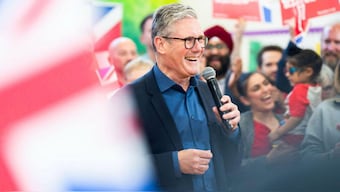 Britain's Labour Party leader Keir Starmer during his campaign for UK's general election. PTI