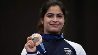 Indian shooter Manu Bhaker won a historic bronze medal at the Paris Olympics on Sunday. Reuters 