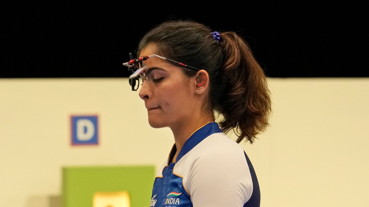 India's Manu Bhaker competes in the 10m air pistol mixed team bronze medal match at the 2024 Paris Olympics. AP India's Manu Bhaker competes in the 10m air pistol mixed team bronze medal match at the 2024 Paris Olympics. AP