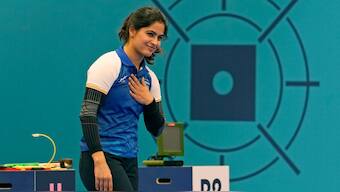 Manu Bhaker is the first female shooter from India to win an Olympic medal. AP