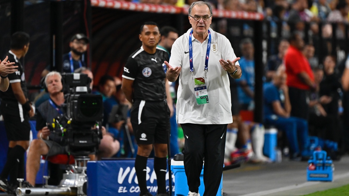 Uruguay coach Marcelo Bielsa reacts during a Copa America match against Brazil. AP Uruguay coach Marcelo Bielsa reacts during a Copa America match against Brazil. AP