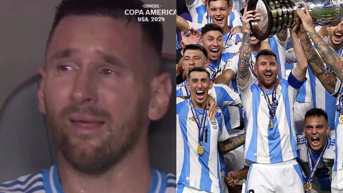 WATCH: Messi's tears turn into cheers as he celebrates Copa America title with Argentina teammates