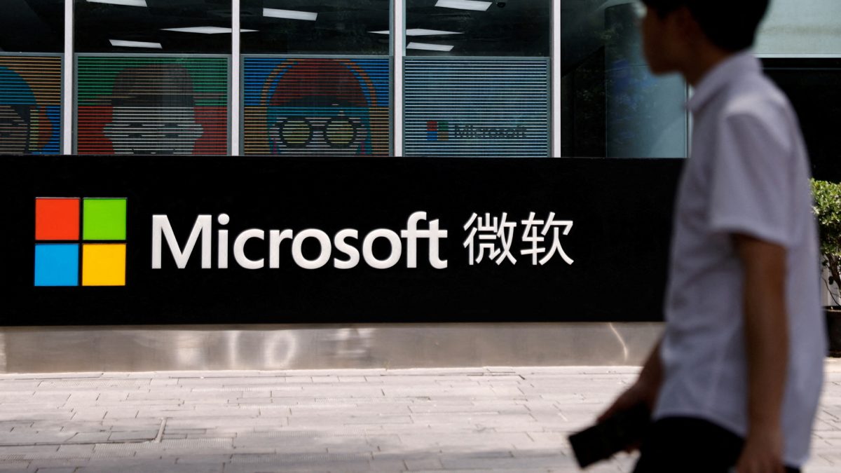 The switch to iPhones is intended to ensure that all staff can use essential Microsoft apps like the Microsoft Authenticator password manager and the Identity Pass app, both of which are not available on Android in China. Image Credit: Reuters The switch to iPhones is intended to ensure that all staff can use essential Microsoft apps like the Microsoft Authenticator password manager and the Identity Pass app, both of which are not available on Android in China. Image Credit: Reuters