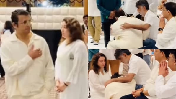 Sonu Nigam cries inconsolably in Krishan Kumar's lap at Tishaa Kumar's prayer meet - watch video