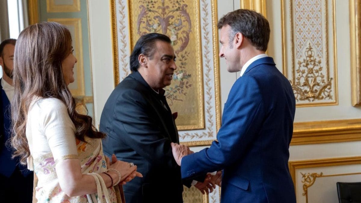 IOC member Nita Ambani and Mukesh Ambani meet French President Macron on  sidelines of Paris Olympics – Firstpost