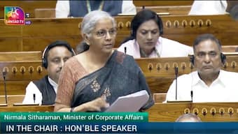 Union Finance Minister Nirmala Sitharaman tabling Economic Survey 2023-24 in the Lok Sabha. Source: Screengrab/SansadTV.