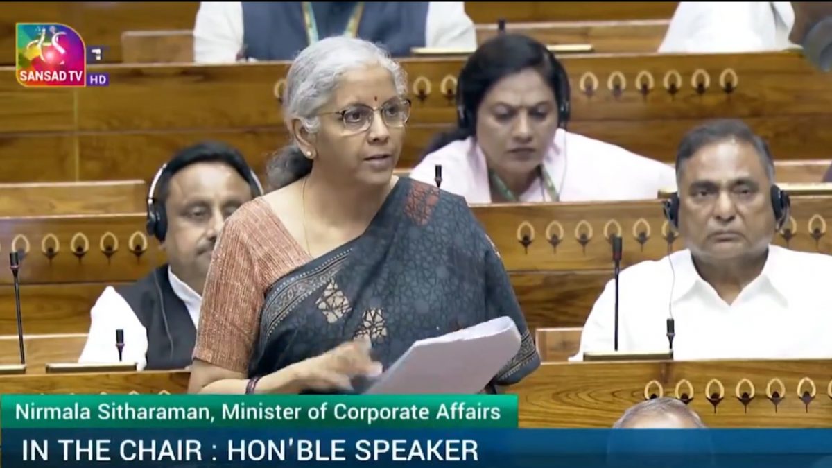 Union Finance Minister Nirmala Sitharaman tabling Economic Survey 2023-24 in the Lok Sabha. Source: Screengrab/SansadTV. Union Finance Minister Nirmala Sitharaman tabling Economic Survey 2023-24 in the Lok Sabha. Source: Screengrab/SansadTV.