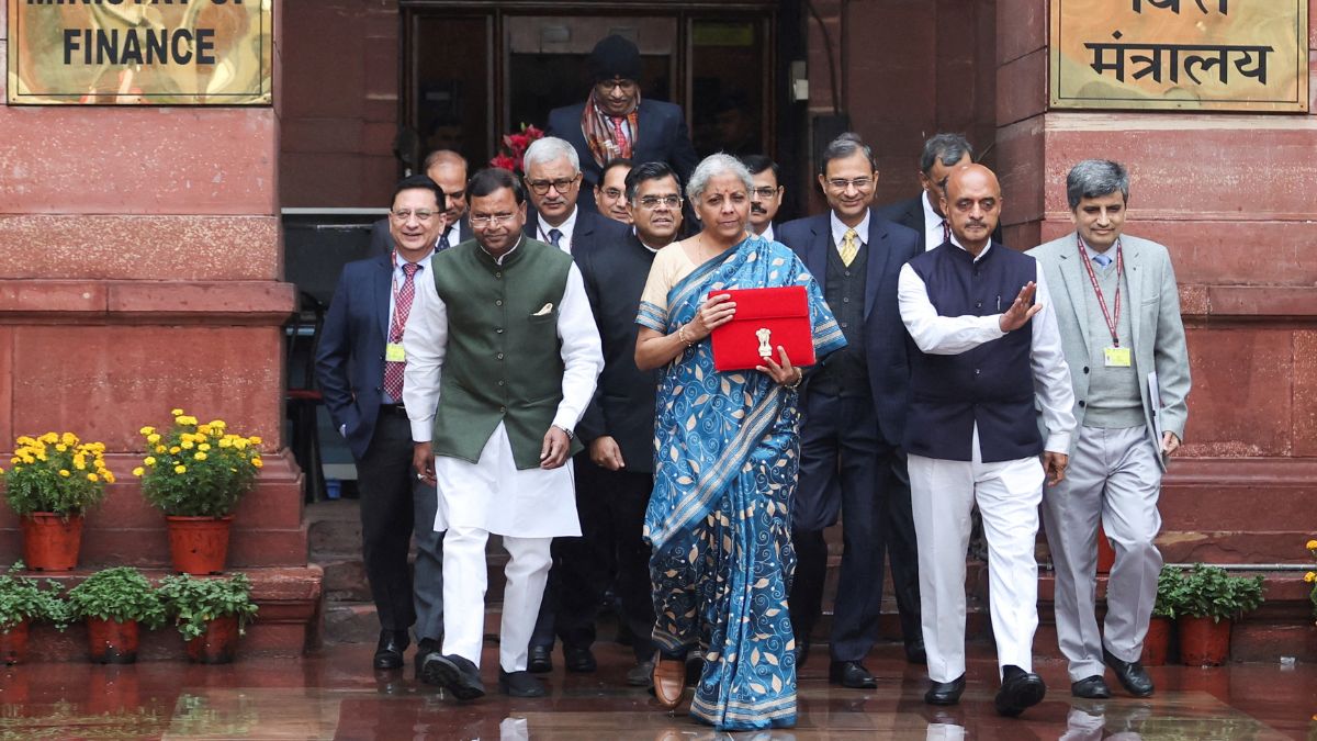 Finance Minister Nirmala Sitharaman holds up a folder with the Government of India's logo as she leaves her office to present the interim federal budget in parliament, in New Delhi, India, February 1, 2024. File Image/Reuters Finance Minister Nirmala Sitharaman holds up a folder with the Government of India's logo as she leaves her office to present the interim federal budget in parliament, in New Delhi, India, February 1, 2024. File Image/Reuters