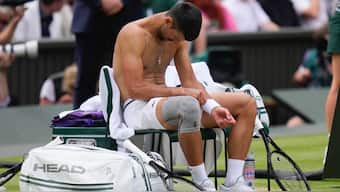 Novak Djokovic was beaten in straight sets by Carlos Alcaraz in the Wimbledon final. AP