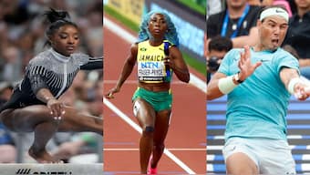 (Left to Right) Simone Biles, Shelly-Ann Fraser-Pryce and Rafael Nadal will be three of the biggest names in action at the Paris Olympics.