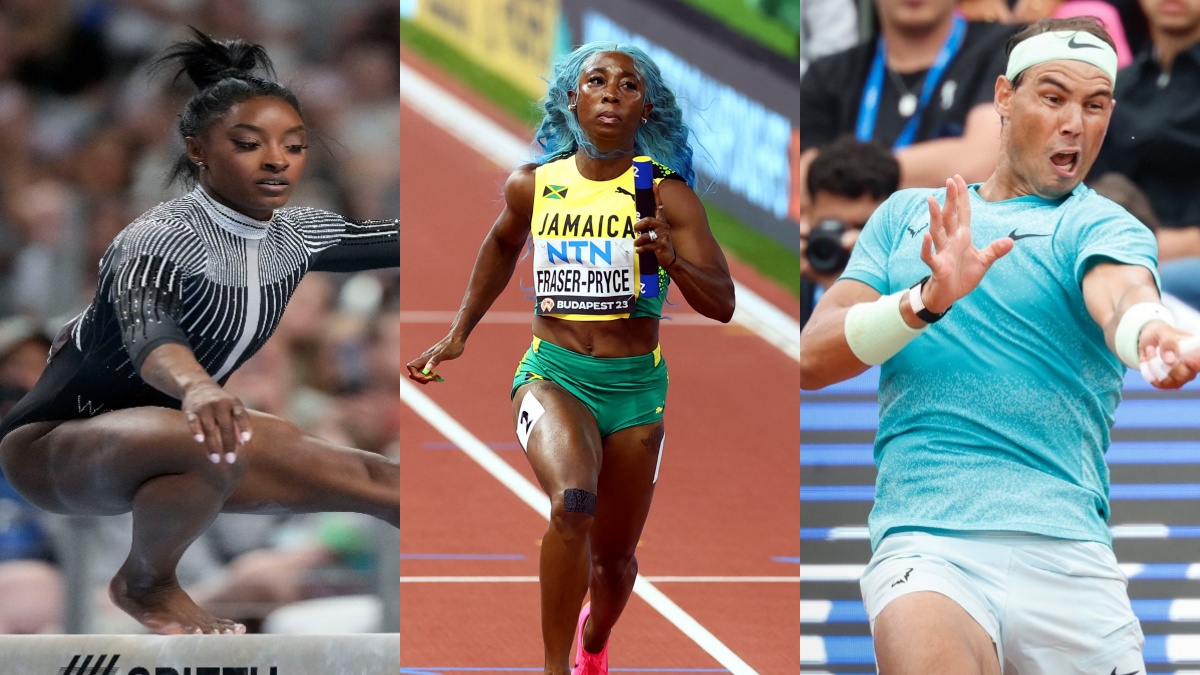 (Left to Right) Simone Biles, Shelly-Ann Fraser-Pryce and Rafael Nadal will be three of the biggest names in action at the Paris Olympics. (Left to Right) Simone Biles, Shelly-Ann Fraser-Pryce and Rafael Nadal will be three of the biggest names in action at the Paris Olympics.