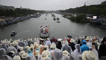 In a departure from tradition, the Paris Olympics opening ceremony featured the parade of the participating nations on boats through River Seine instead of the Olympic stadium. Reuters