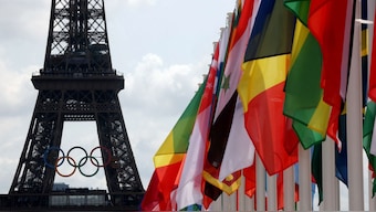 General view of the Eiffel Tower ahead of the Paris 2024 Olympics, Paris, France, July 24, 2024. Reuters