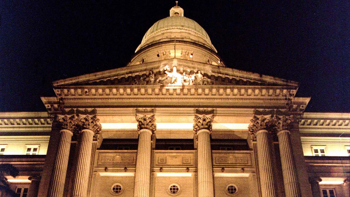 The front facade of Singapore's high court building. AP The front facade of Singapore's high court building. AP