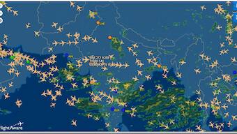 Many Indian carriers struggled to operate normally due to a Microsoft outage, while foreign flights dominated the Indian skies on 19 July 2024. Screenshot from FlightAware