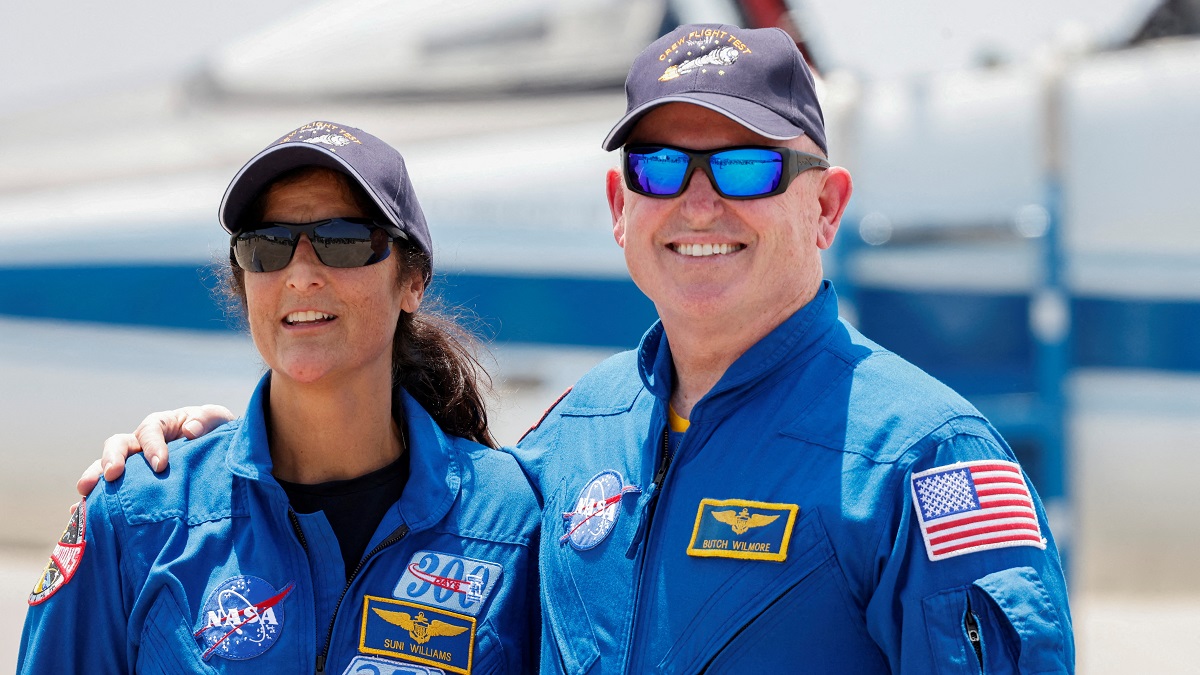 NASA astronauts Butch Wilmore and Suni Williams pose ahead of the launch of Boeing's Starliner-1 Crew Flight Test (CFT), in Cape Canaveral, Florida, US. File image/Reuters NASA astronauts Butch Wilmore and Suni Williams pose ahead of the launch of Boeing's Starliner-1 Crew Flight Test (CFT), in Cape Canaveral, Florida, US. File image/Reuters