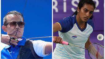 Archer Tarundeep Rai and shuttler PV Sindhu will be among the Indian athletes in action at the Paris Olympics on Wednesday. AP / Reuters 