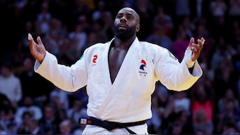 France's Teddy Riner celebrates winning the gold medal final of the men's +100kg against South Korea's Kim Min Jong at the Paris International Grand Slam. Reuters