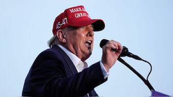 Republican presidential candidate former US President Donald Trump speaks at a campaign rally, July 9, 2024, in Doral, Florida. File Image/AP