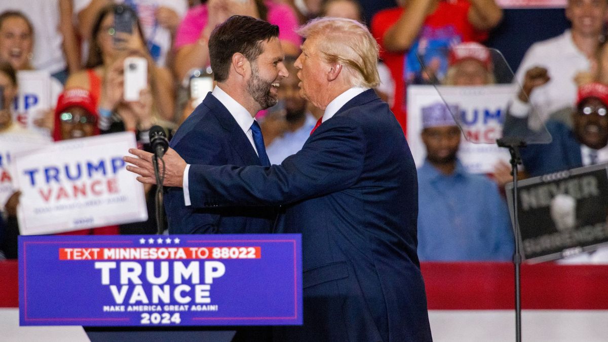 Republican presidential nominee and former US President Donald Trump holds a rally with his vice presidential running mate US Senator JD Vance in St. Cloud, Minnesota, US, July 27, 2024. File Image/Reuters Republican presidential nominee and former US President Donald Trump holds a rally with his vice presidential running mate US Senator JD Vance in St. Cloud, Minnesota, US, July 27, 2024. File Image/Reuters