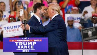 Republican presidential nominee and former US President Donald Trump holds a rally with his vice presidential running mate US Senator JD Vance in St. Cloud, Minnesota, US, July 27, 2024. File Image/Reuters