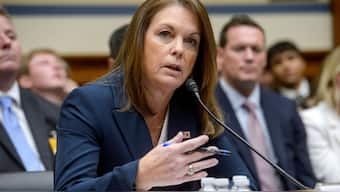 US Secret Service chief Kimberly Cheatle at the House Oversight Committee hearing. AP