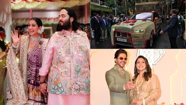  From the groom's arrival in Rolls Royce to Shah Rukh Khan's stylish appearance, a timeline of the grand event