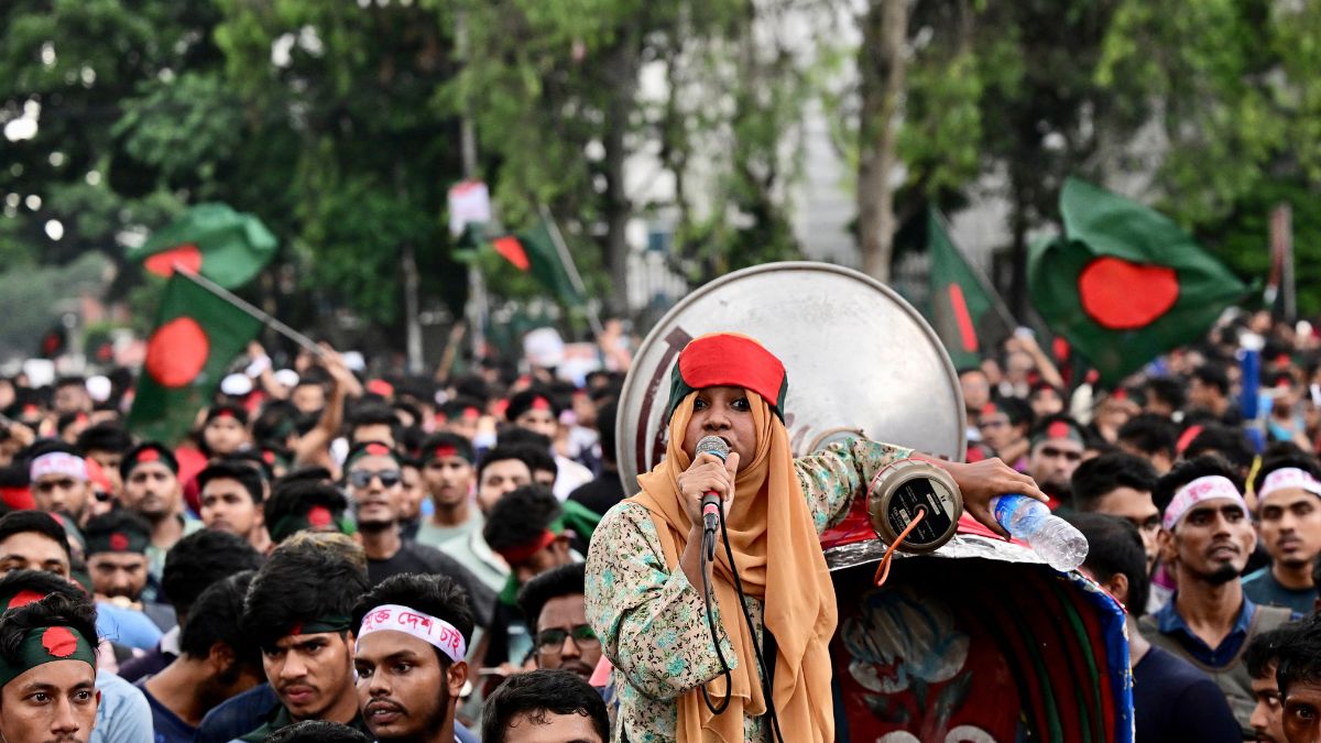 Student activists shout slogans during a demonstration against quota in civil service jobs held in Dhaka on July 14, 2024. File Photo/AFP Student activists shout slogans during a demonstration against quota in civil service jobs held in Dhaka on July 14, 2024. File Photo/AFP