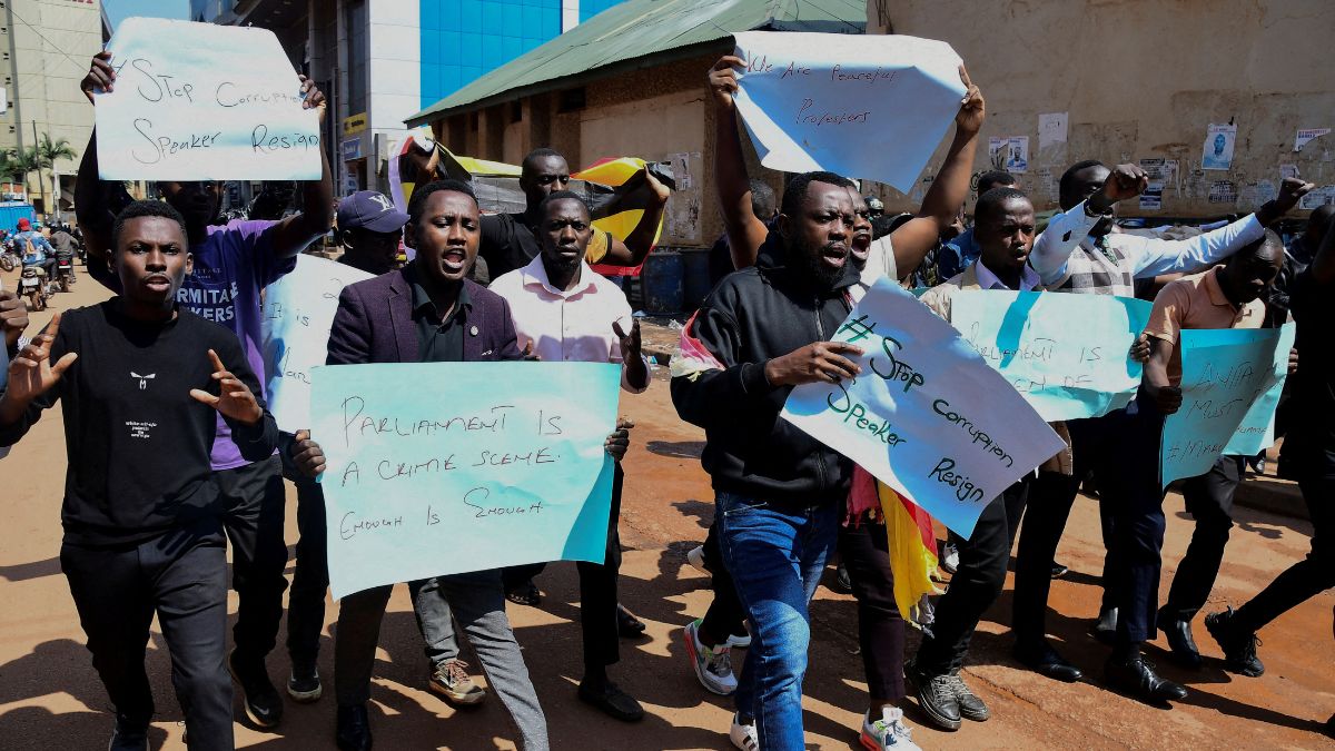 Protestors chant slogans during a rally against what they say are rampant corruption and human rights abuses by the country's rulers in Kampala, Uganda July 23, 2024. REUTERS Protestors chant slogans during a rally against what they say are rampant corruption and human rights abuses by the country's rulers in Kampala, Uganda July 23, 2024. REUTERS