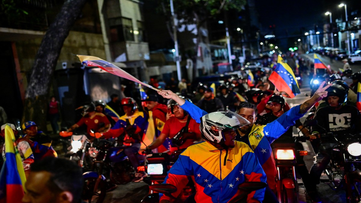 Supporters of Venezuela's President Nicolas Maduro celebrate after he won third term in the presidential election, in Caracas, Venezuela. Reuters Supporters of Venezuela's President Nicolas Maduro celebrate after he won third term in the presidential election, in Caracas, Venezuela. Reuters